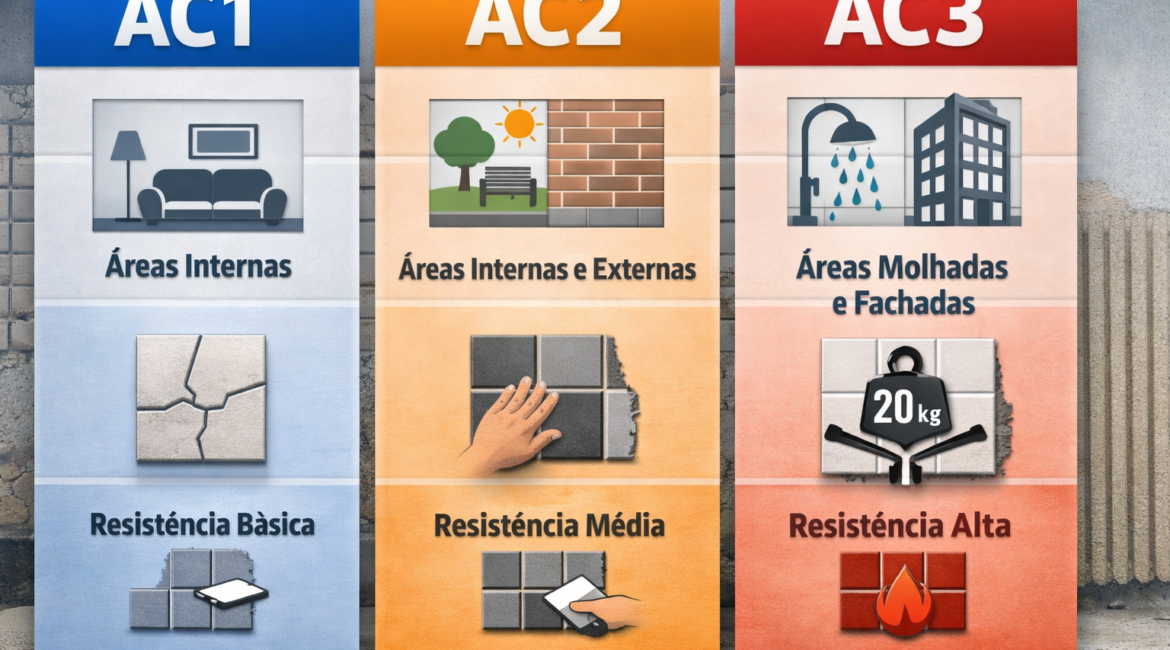 Diferença entre argamassa ac1, ac2 e ac3