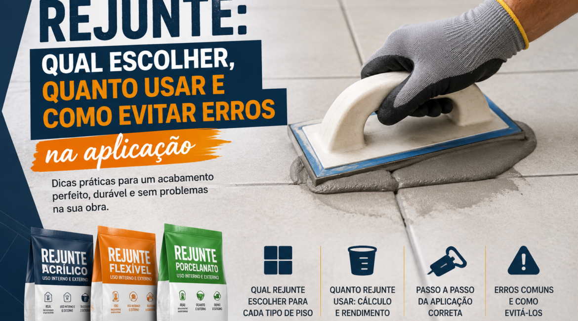 Rejunte: qual escolher, quanto usar e como evitar erros na aplicação