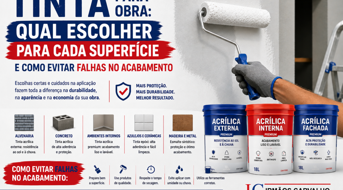 Tinta para obra: qual escolher para cada superfície e como evitar falhas no acabamento