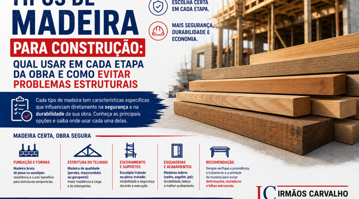 Tipos de madeira para construção: qual usar em cada etapa da obra e como evitar problemas estruturais