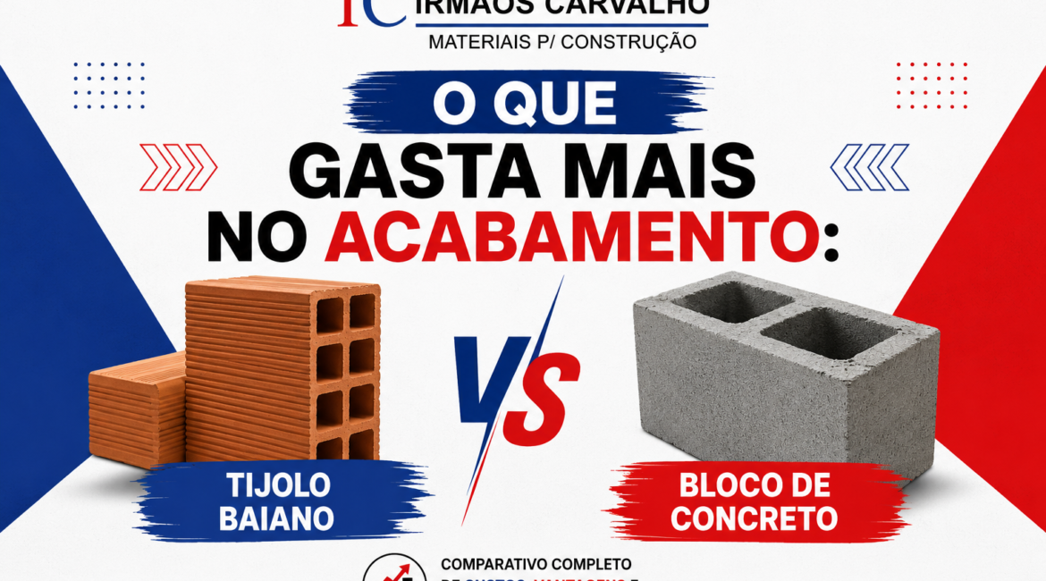 O que gasta mais no acabamento: tijolo baiano ou bloco de concreto?