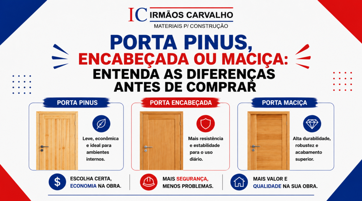 Porta pinus, encabeçada ou maciça: entenda as diferenças antes de comprar